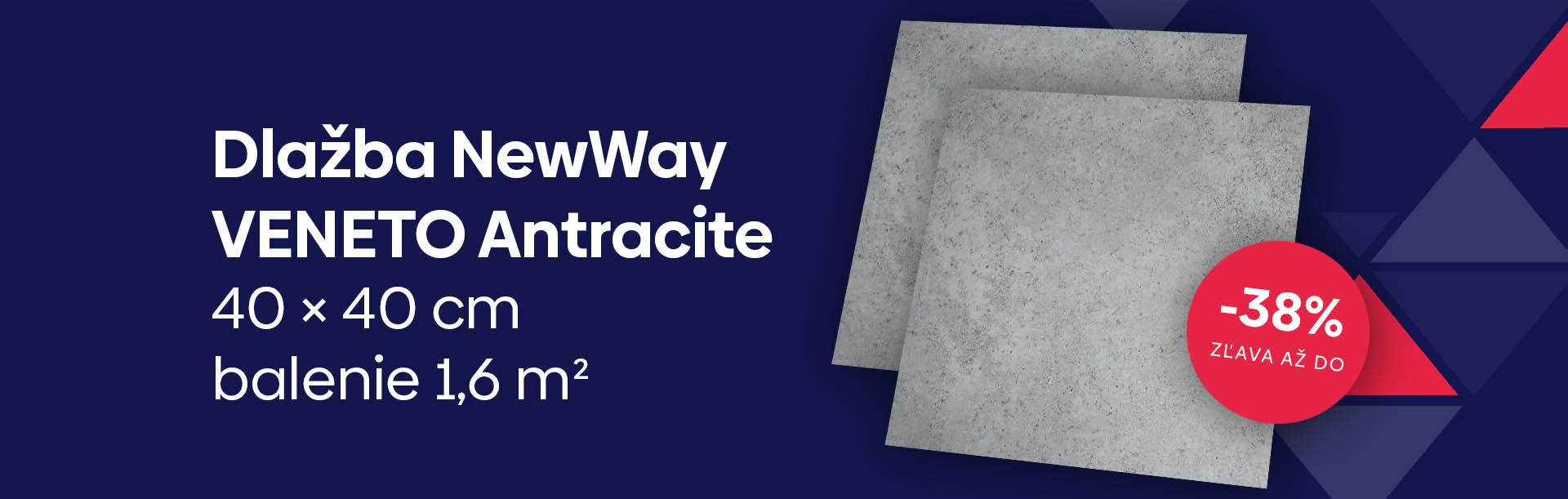Dlažba NewWay 40 × 40 cm VENETO Antracite